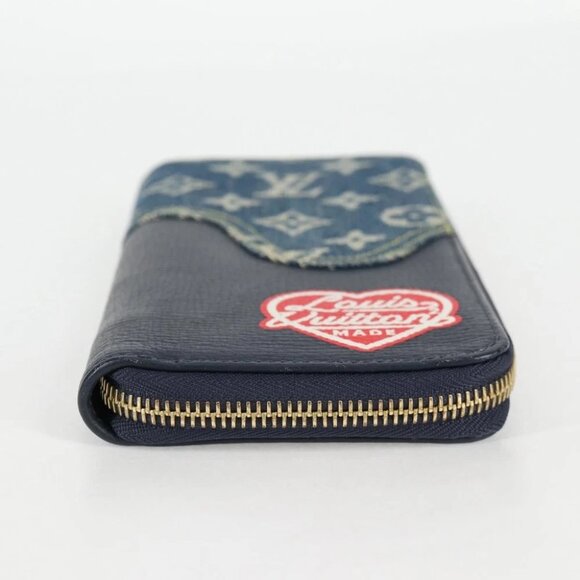 LOUIS VUITTON NIGO LV Squared Zippy Wallet Long Wallet Navy M81107 Auth 126433M - Picture 10 of 16